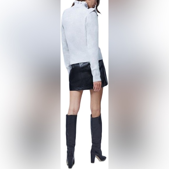 French Connection Ruffle Collar Mira Flossy Frilled Mock Neck Sweater - Picture 4 of 6